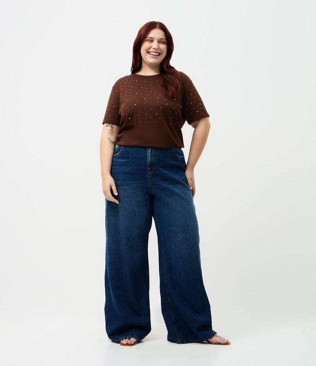 Remera con Brillos Salpicados Curve & Plus Size 2