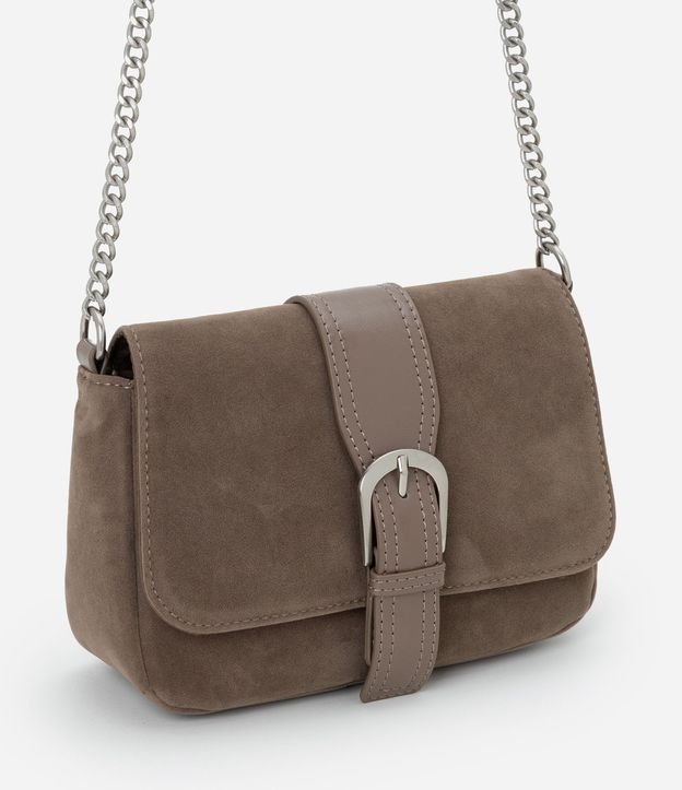 Cartera Transversal Pequeña en Gamuza con Tapa y Asa Larga 2