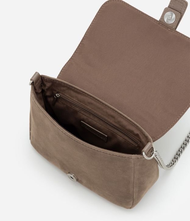 Cartera Transversal Pequeña en Gamuza con Tapa y Asa Larga 6