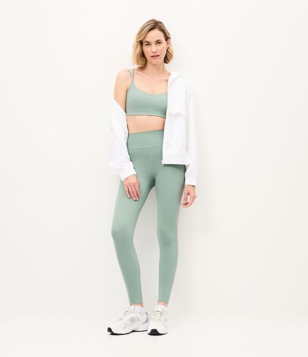 Pantalón Legging Deportiva en Microfibra con Cintura Canelada
