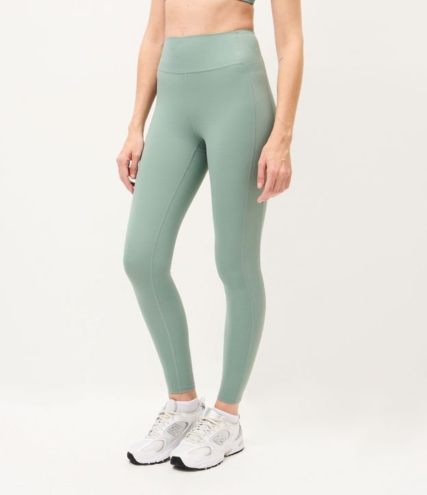 Pantalón Legging Deportiva en Microfibra con Cintura Canelada 2