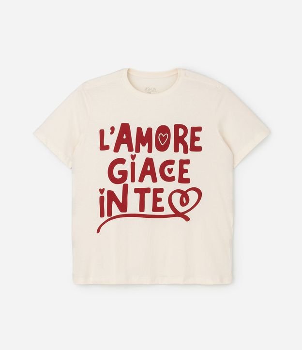 Remera Alargada con Estampa Lettering Curve & Plus Size 4