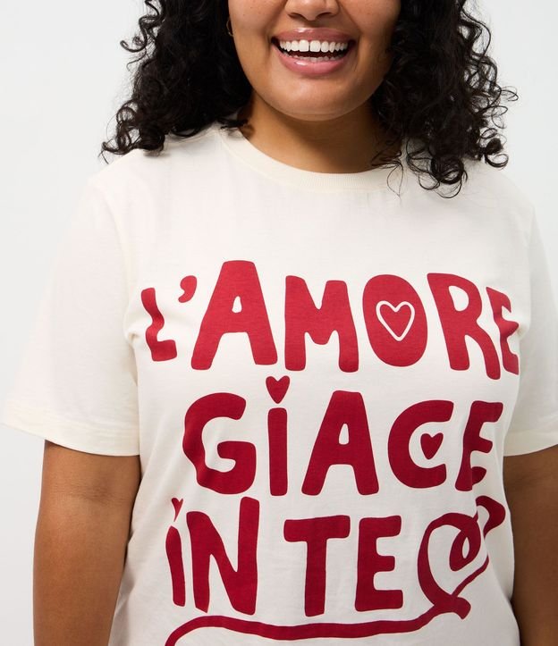 Remera Alargada con Estampa Lettering Curve & Plus Size 3