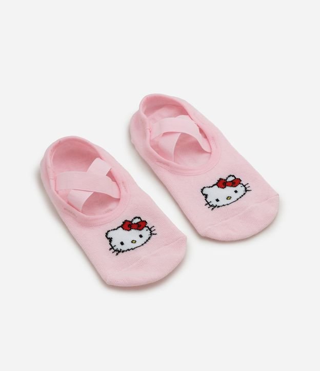 Media Ballet Antideslizante  Hello Kitty con Tiras Cruzadas