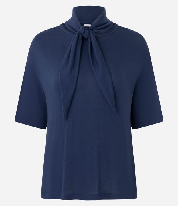 Blusa en Punto con Cuello Lazo 5