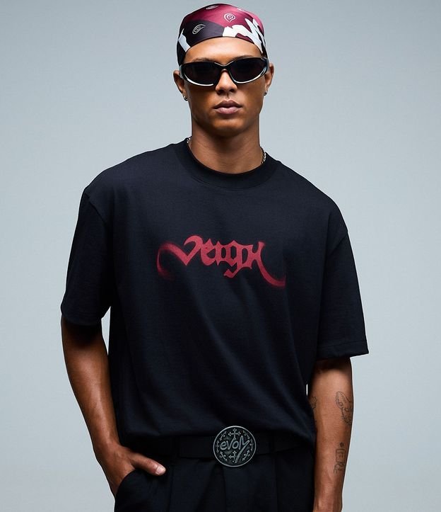 Remera Relaxed en Algodón con Estampa Veigh