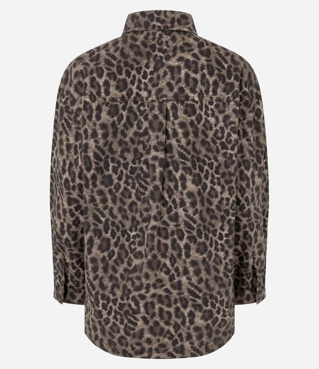 Camisa Oversized en Jeans con Estampa de Animal Print 8