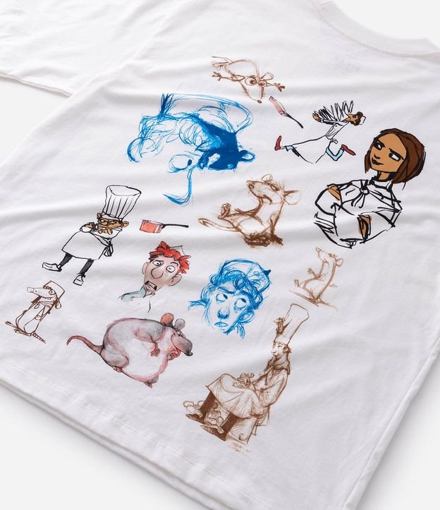 Remera Boxy Manga Corta en Algodón Estampado Ratatouille 9