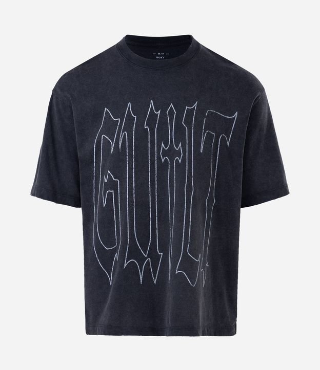 Remera Boxy Manga Corta en Algodón con Lettering Guilt 6