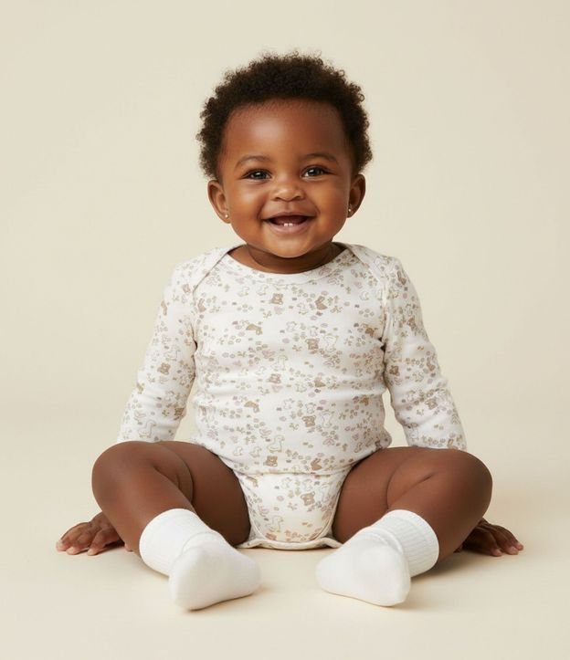 Body Infantil con Estampado de Animales y Flores – Talle RN a 18 Meses