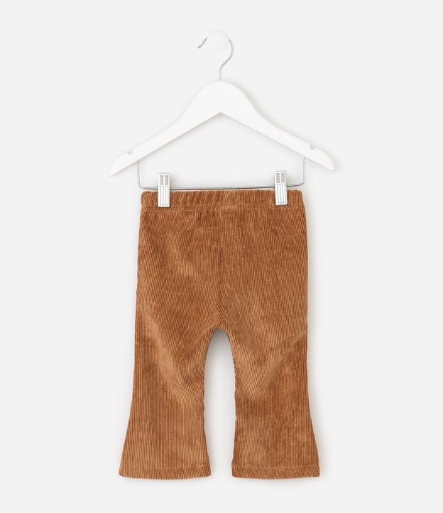 Pantalón Flare Infantil en Terciopelo Cotelê con Lazo – Talle 0 a 18 Meses 3