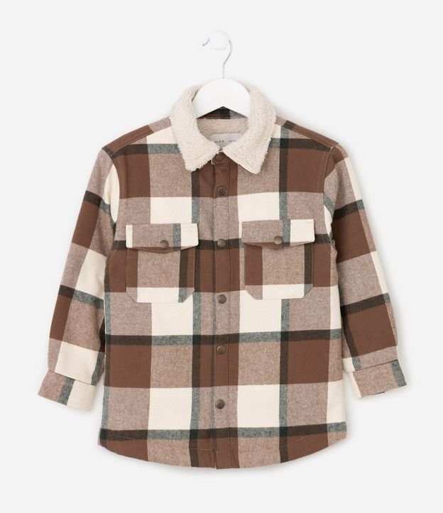 Camisa Infantil de Cuadros con Forro en Sherpa – Talle 5 a 14 años 2