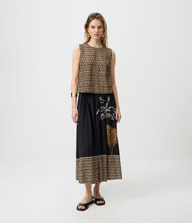 Blusa en Viscosa con Estampa Geométrica 2