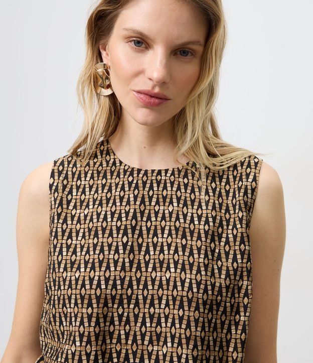 Blusa en Viscosa con Estampa Geométrica 3
