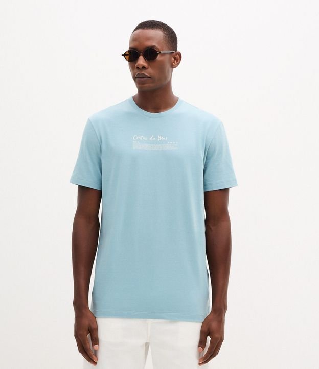 Remera en Algodón con Estampa Deportiva Cuentos del Mar