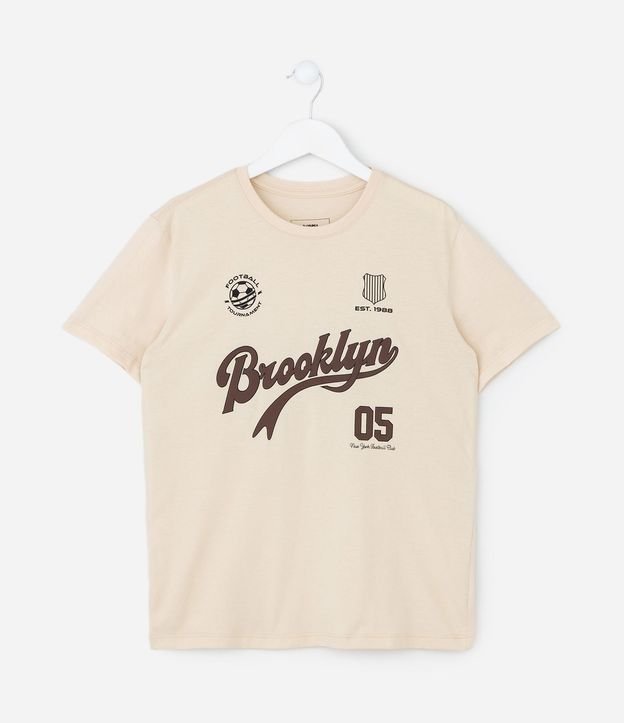 Remera Infantil con Estampado Lettering Deportivo Brooklyn – Talle 5 a 14 años 2
