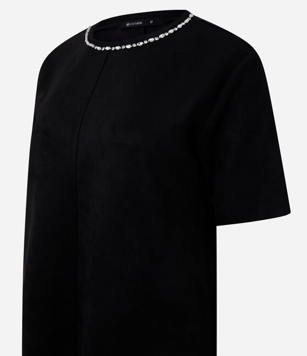 Remera Regular en Gamuza con Brillo en el Cuello 6