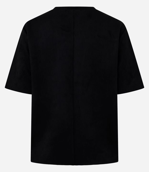 Remera Regular en Gamuza con Brillo en el Cuello 7