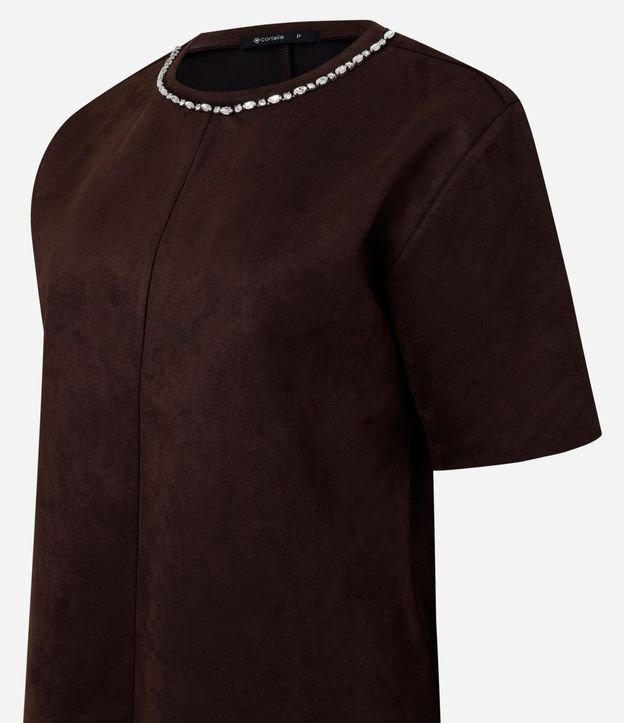 Remera Regular en Gamuza con Brillo en el Cuello 6