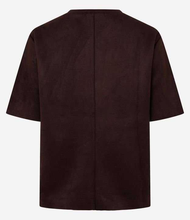 Remera Regular en Gamuza con Brillo en el Cuello 7