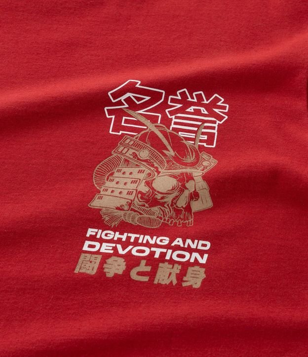 Remera Comfort Manga Corta en Algodón con Estampa y Lettering Fighting 7