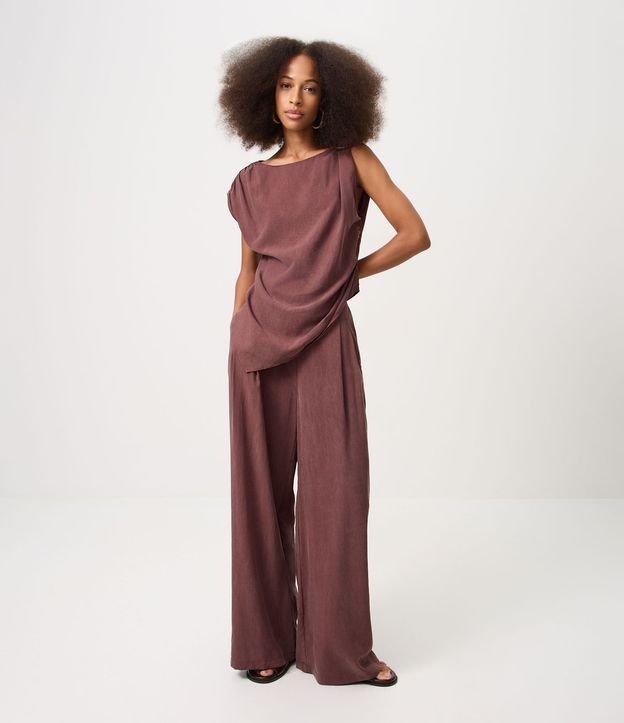 Pantalón Wide Leg en Liocel con Cintura Elástica 2