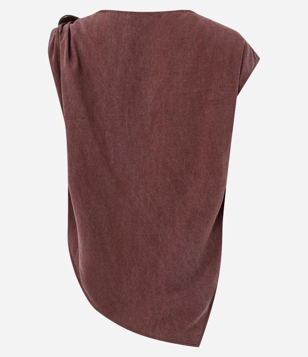 Blusa Assimétrica en Liocel con Hombro Drapeado 6