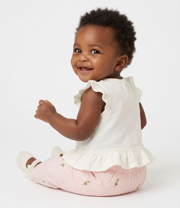 Blusa Infantil con Volados y Moñitas Aplicadas – Talle 0 a 18 Meses 10