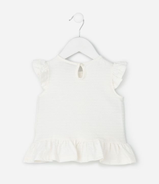 Blusa Infantil con Volados y Moñitas Aplicadas – Talle 0 a 18 Meses 4