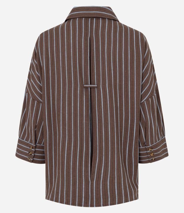 Camisa en Viscolino con Estampado Rayada 3