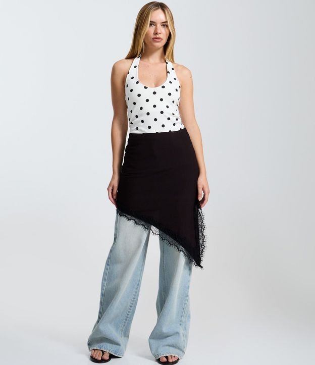 Blusa Frente única con Estampado de Lunares 2