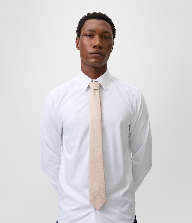 Corbata Regular Satinada con Estampado de Rombos