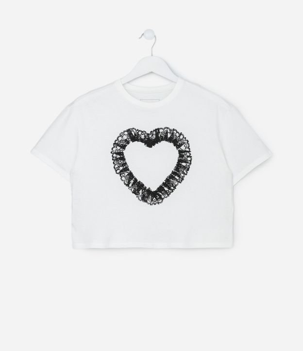 Remera Infantil Relaxed con Estampado de Corazón – Talle 5 a 14 años