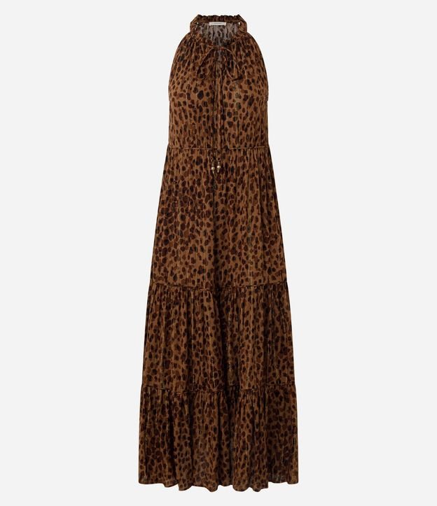Vestido Largo en Viscosa con Estampado Animal Print 4