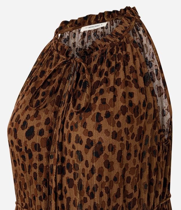 Vestido Largo en Viscosa con Estampado Animal Print 5