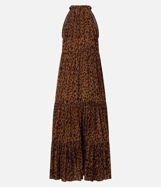Vestido Largo en Viscosa con Estampado Animal Print 6