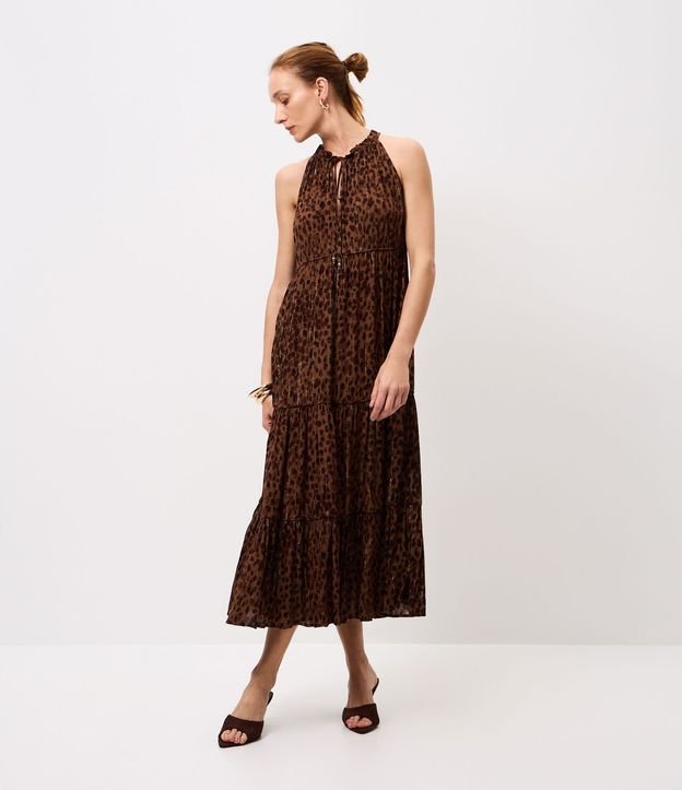 Vestido Largo en Viscosa con Estampado Animal Print 2