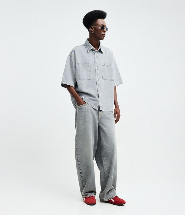 Pantalón Baggy Balloon en Jeans Denim Liso