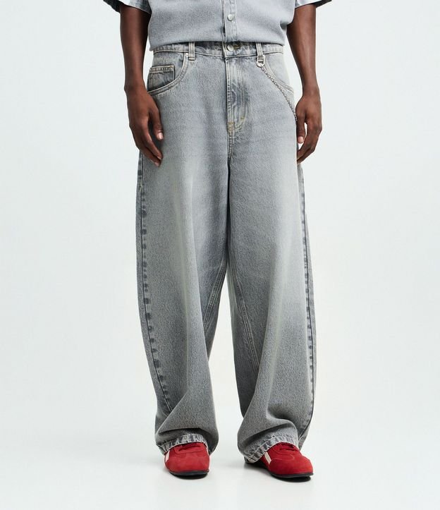 Pantalón Baggy Balloon en Jeans Denim Liso 2