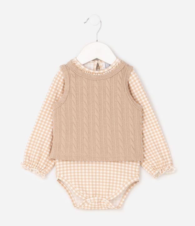 Body Infantil con Chaleco en Textura Punto – Talle 0 a 18 Meses 2