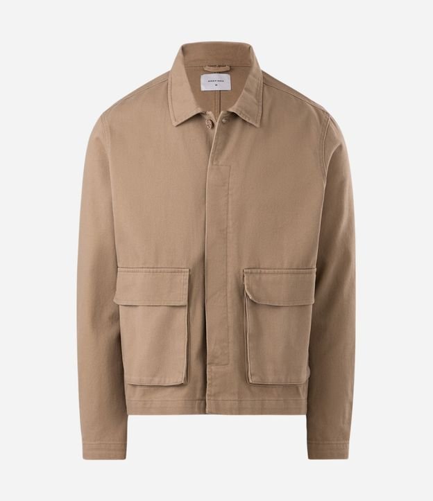 Camisa Overshirt en Sarga con Bolsillos 6
