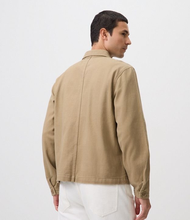 Camisa Overshirt en Sarga con Bolsillos 3