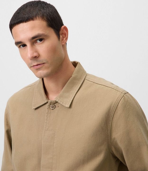 Camisa Overshirt en Sarga con Bolsillos 4