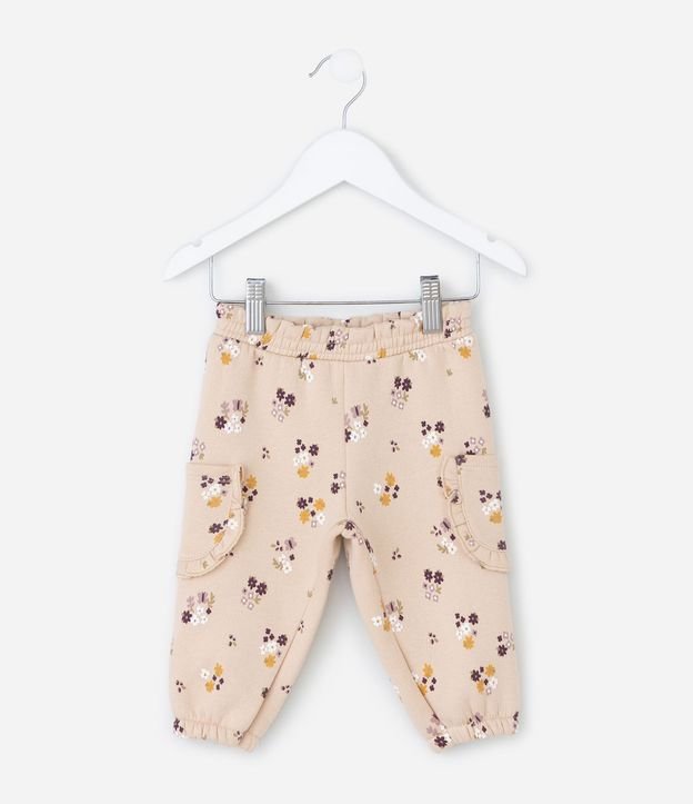 Pantalón Infantil con Estampa Floral – Talle 0 a 18 Meses 2