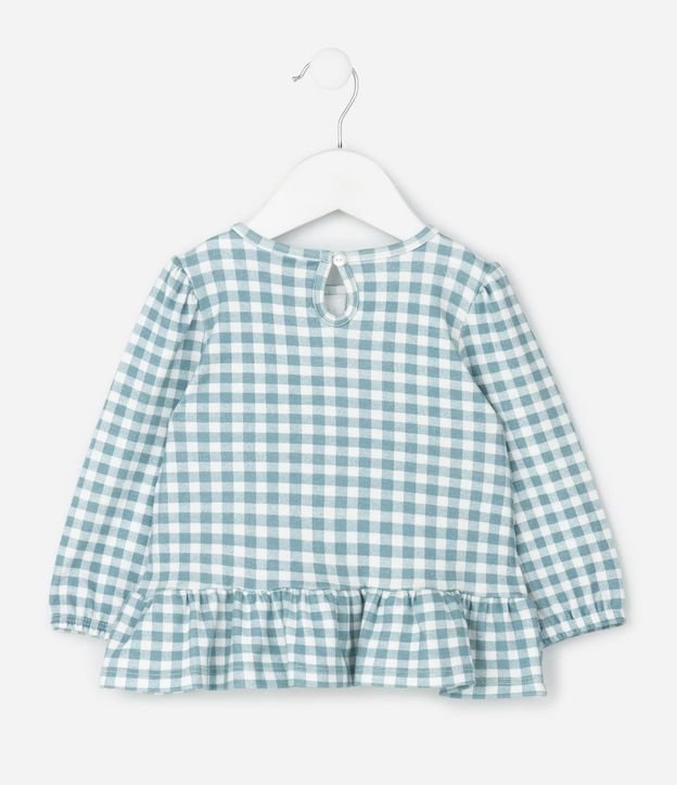 Remera Infantil de cuadros con Moñitas Aplicados – Talle 0 a 18 Meses 6
