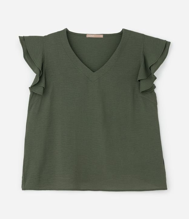 Blusa en Crepé con Volado en el Hombro Curve & Plus Size 4