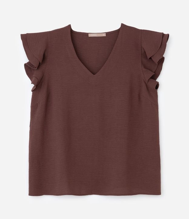 Blusa en Crepé con Volado en el Hombro Curve & Plus Size 4