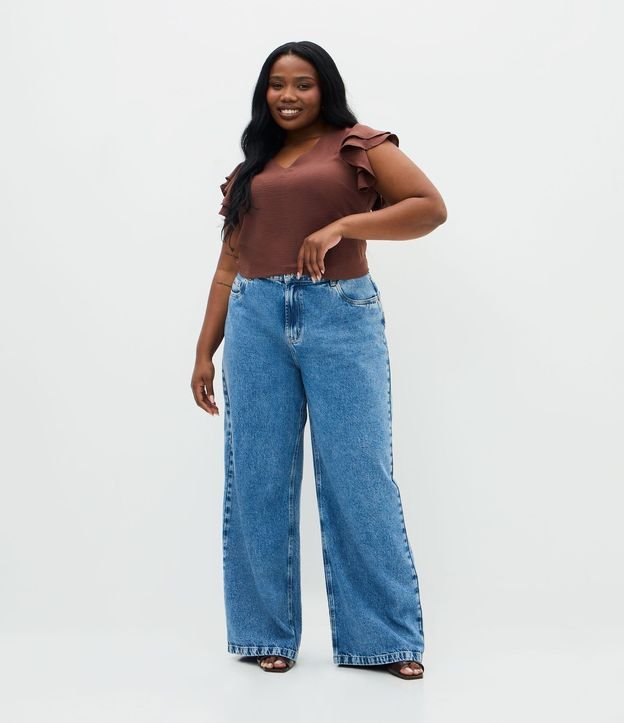 Blusa en Crepé con Volado en el Hombro Curve & Plus Size 2
