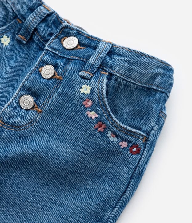 Pantalón Mom Infantil con Bordado de Flor - Talle 1 a 6 años 5