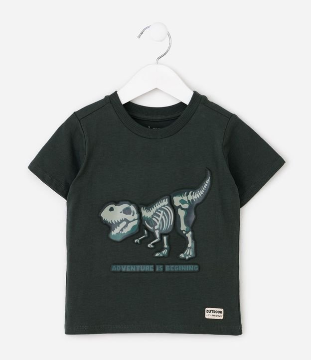 Remera Comfort Infantil con Estampado Dinosaurio en Relieve – Talle 1 a 6 años 2